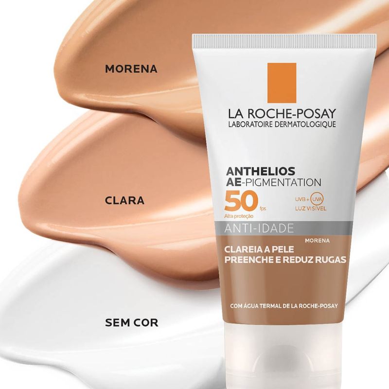 Protetor Solar anti-idade La Roche Posay - Anthelios Ae-Pigmentation FPS50 Morena