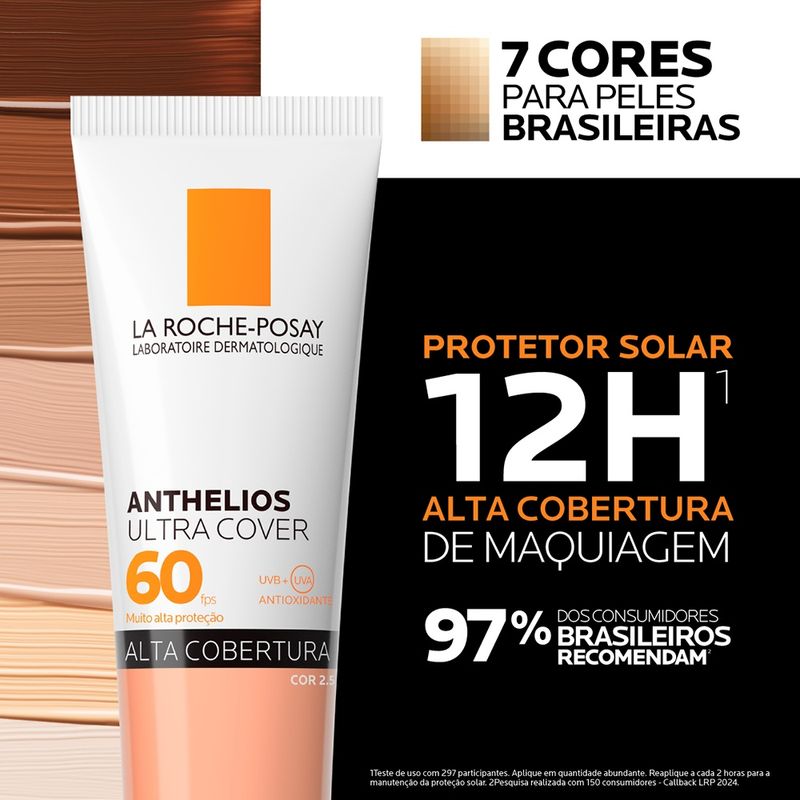 Protetor Solar Facial com Cor Toque Seco FPS 60 La Roche-Posay Anthelios Ultra Cover 2.5